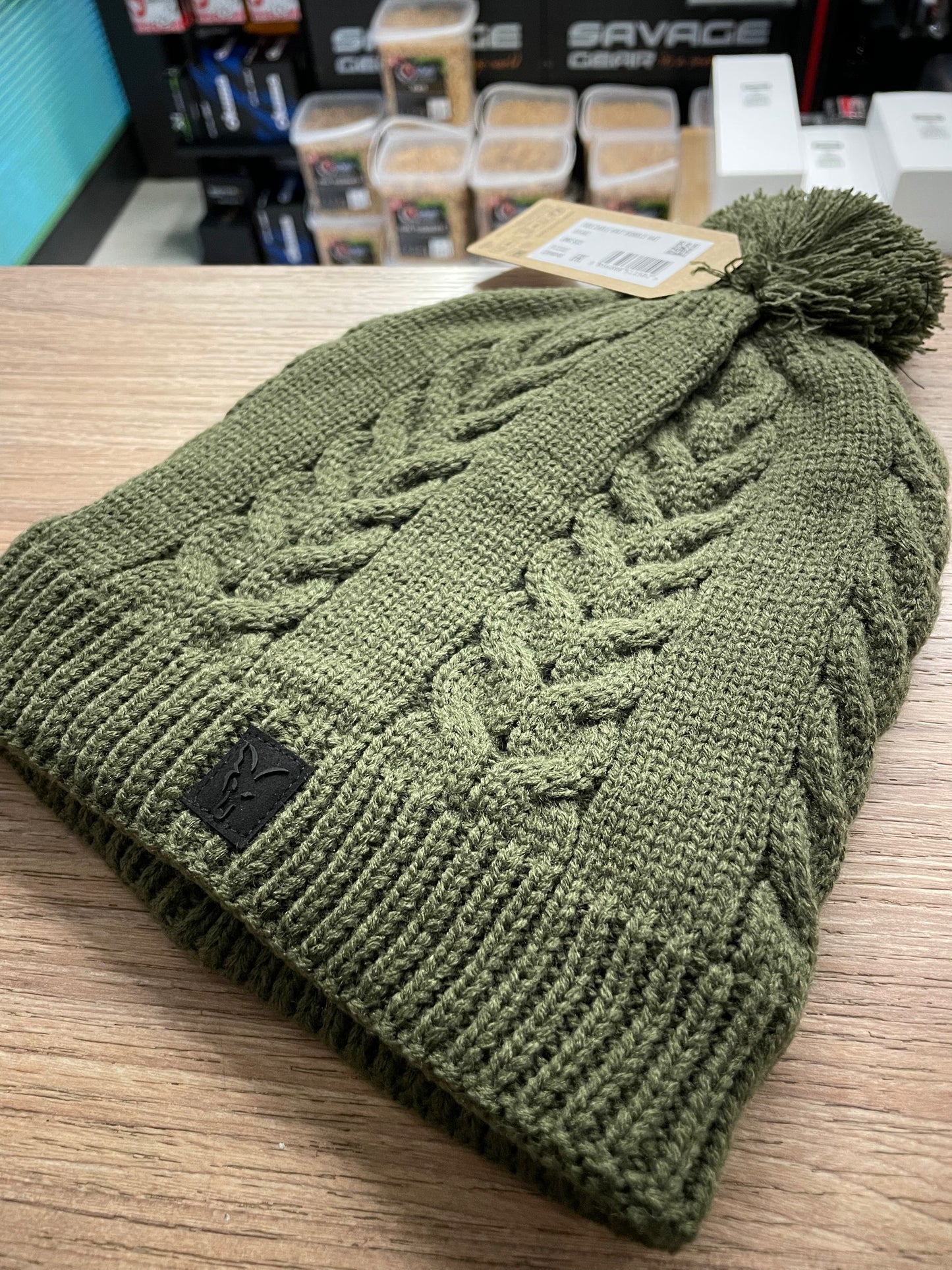 Fox Cable Knit Bobble Hat Cappello Invernale 2026