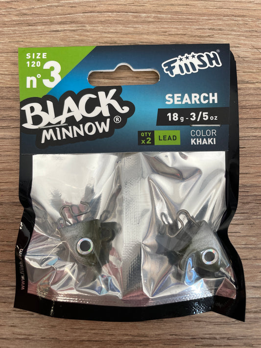 Fiiish Lead Black Minnow Size 3