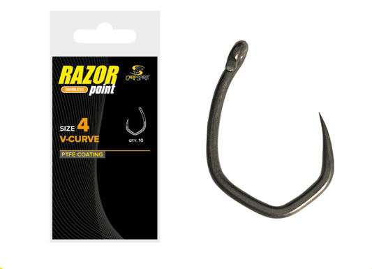 CarpSpirit Razor Point V-Curve Barbless Amo Senza Ardiglione da Carpfishing