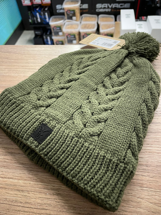 Fox Cable Knit Bobble Hat Cappello Invernale 2026