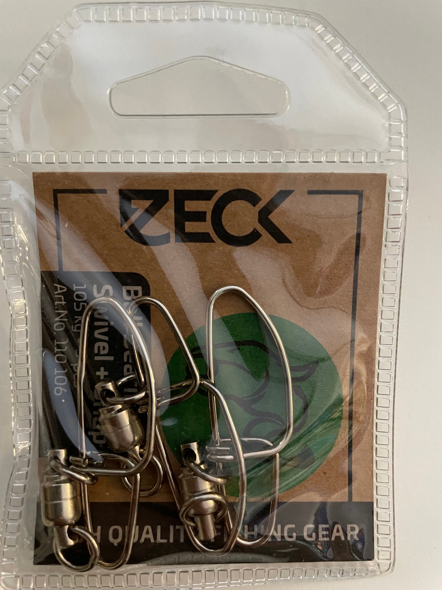 Zeck Ball Bearing Swivel+Snap Girelle con Moschettone da Siluro