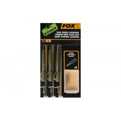 Fox 50lb Camo Leadcore Power Grip Lead Clip Kwik Change Leaders